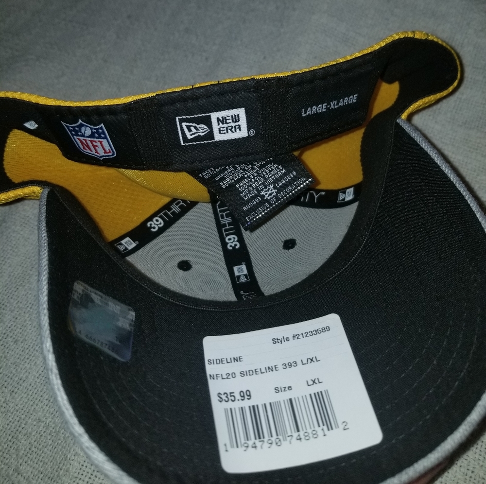 NEW WITH TAGS Steelers New Era 39Thirty hat L/XL - Picture 3 of 5